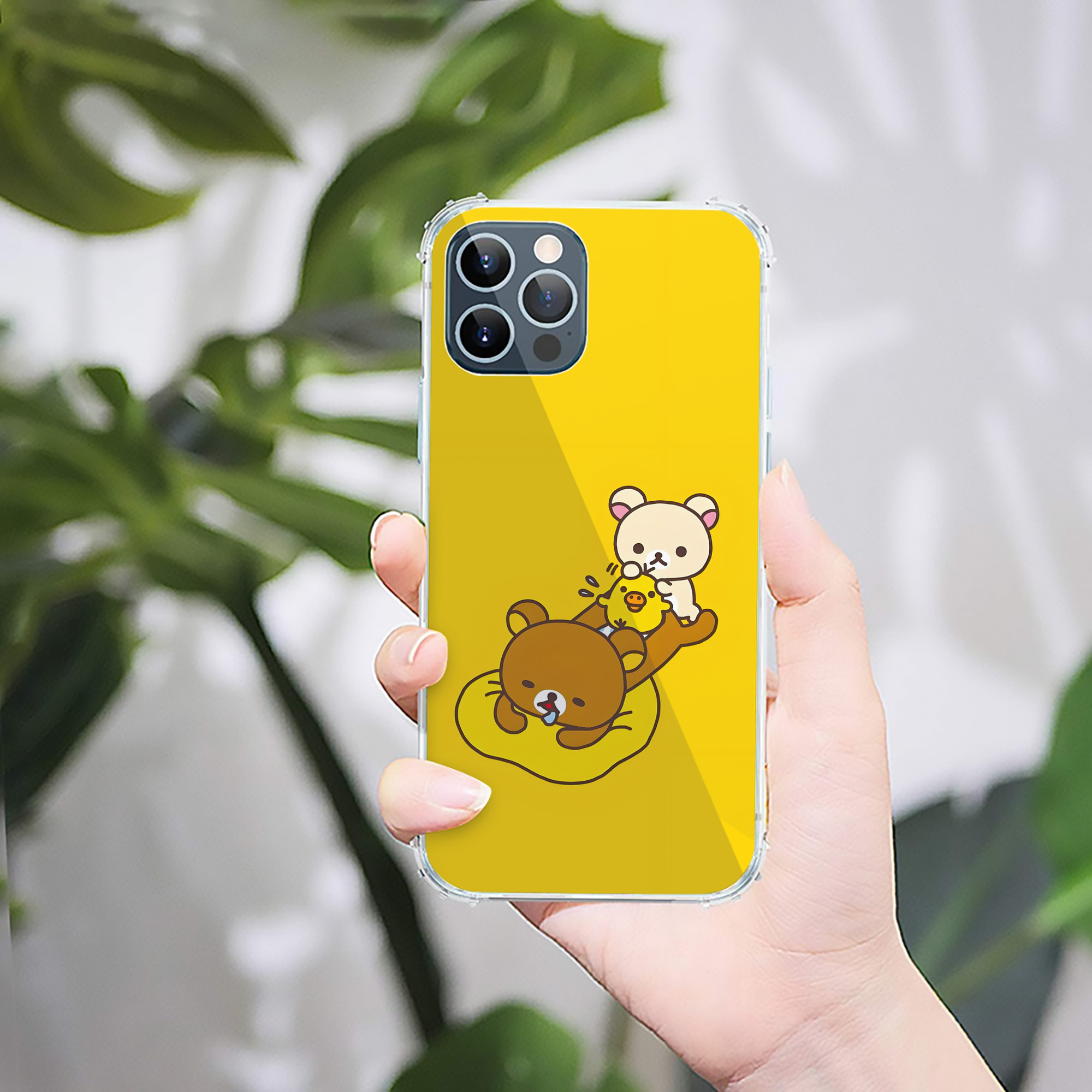 （画像用） リラックマ リラックマ キイロイトリ Rilakkuma Korilakkuma Kiiroitori 【iPhone 12シリーズ対応】透明スマホケース（クリアソフトケース）